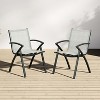 Garvee 71″ Marine‑Grade Aluminum Outdoor Dining Table Set with Umbrella Hole, 6 Aluminum Outdoor Dining Chairs with Quick-Dry Textilene Fabric - 3 of 4
