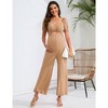 Whizmax Women's Maternity Summer Cutout Jumpsuits Puff Short Sleeve Sweetheart Neck Ruffle Casual High Waist Wide leg Rompers - 2 of 4