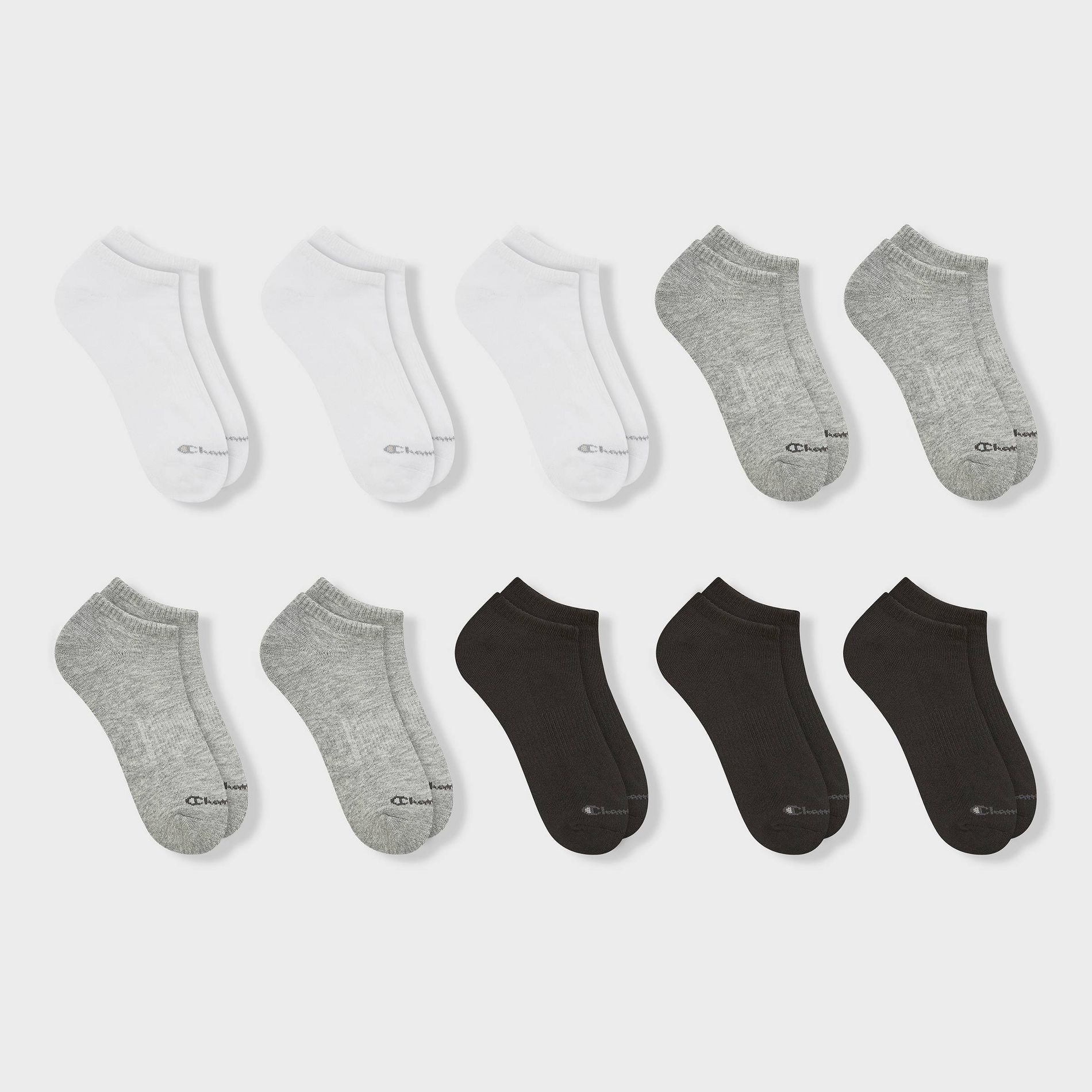 Champion Women's 10pk Low Cut Socks - White/Black/Grey