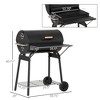 NicBex 30.75" Steel Portable BBQ Charcoal Smoker Grill,Outdoor Camping Grill with Side Shelf,Bottom Grate,Thermometer&Wheels,Idea for Backyard,Camping - 2 of 4