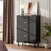 homfan Black Wave Fluted 5-Drawer Dresser - Modern Wide Drawer Wood Chest w/Anti-Tip Device & Metal Legs for Bedroom/Hallway/Entryway - 3 of 4