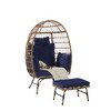 2-Piece Oversized Outdoor Rattan Wicker Egg Chair with Ottoman - 4 of 4