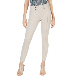 I.N.C International Concepts Womens Tab Front Casual Leggings, Beige, 12 - 1 of 1