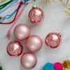 Northlight 6ct Shiny and Matte Baby Pink Glass Ball Christmas Ornaments 3.25" (80mm) - 4 of 4