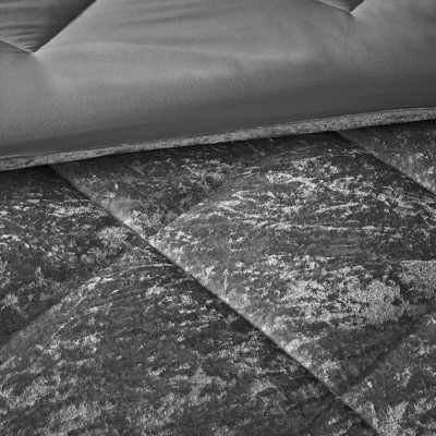 Luxurious Grey Crushed Velvet Twin/Twin XL Duvet Set