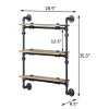 INFURNIC Decorative Wall Shelf Industrial 3-Tier Water Pipe Frame for Display and Storage Stylish Space-Saving, Black, 28.5"*9.5"*35.5" - 2 of 4