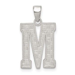 Black Bow Jewelry Sterling Silver, Sami Collection, Textured Block Initial M Pendant - 1 of 4