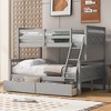 NicBex Twin Over Full Bunk Bed with Ladder and 2 Drawers,Loft Bed with Safety Guardrail for Bedroom,Convertible into 2 Platform Beds,White/Gray - 2 of 4