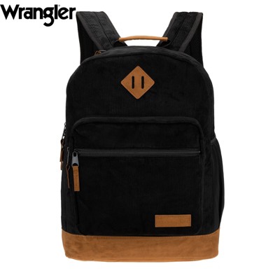 Wrangler Yellowstone 18.5" Backpack for Womens Mens Kids, Classic Logo Water Resistant Casual Daypack for Travel with Padded Laptop Notebook Sleeve