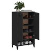 vidaXL Shoe Cabinet Storage Rack Organizer Hallway Furniture Solid Wood Pine - Black - 4 of 4