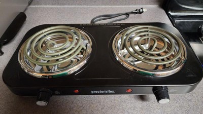 Proctor Silex Electric Double Burner Cooktop with Adjustable