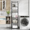 SUGIFT 5 Shelf Bathroom Storage Shelf Unit Shower Shelves for Storage and Towel Display, Black - 4 of 4