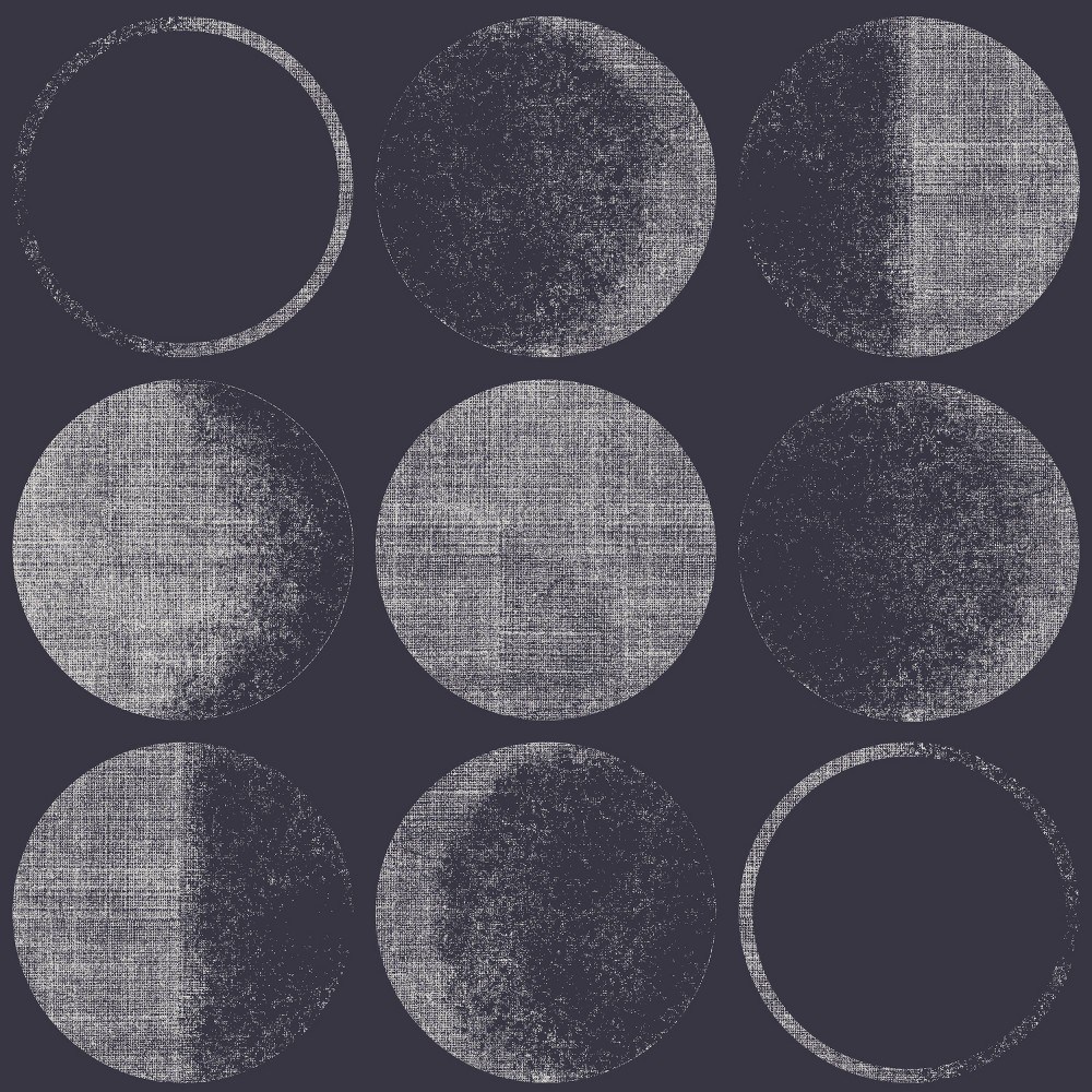 Photos - Wallpaper Tempaper & Co. 28 sq ft Moons Peel and Stick  Midnight Sky Navy/Off-White