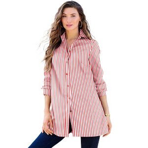 Roaman's Women's Plus Size Kate Tunic Big Shirt - 1 of 4