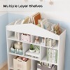 Kids Bookshelf with 9 Storage Cubbies Dollhouse Bookcase Toy Storage Organizer Toddlers Playhouse Wooden Bookshelf Playroom Organization - 4 of 4