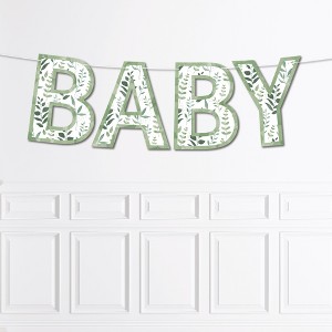 Big Dot of Happiness Boho Botanical Baby - Greenery Baby Shower Party Decorations - BABY - Outdoor Letter Banner - 1 of 4