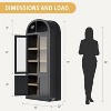 Arched Bookcase with Doors Modern 6-Tier Bookshelf with Storage Wooden Display Cabinet Farmhouse Storage Shelves for Living Room,Office - 2 of 4
