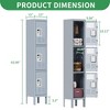 Munora Metal 3-Tier Lockers for Employees - Steel Storage with Louvers, Office & Home Use (Grey) - 3 of 4