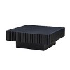 35" Modern Wooden Coffee Table,Side Table With Wood Veneer And MDF Pedestal,Square Coffee Table For Living Room,Bedroom-Coolbibila - 2 of 4