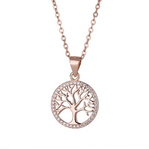 Clotth Tree of Life Necklace - Luxurious 925 Silver Jewelry with Clear Zirconia, Symbolic Family Tree Pendant for Occasions - 1 of 4