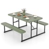 Costway Picnic Table Bench Set for 2-4 People Outdoor Rectangular Camping Dining Table Black/Gray/Green/White - 2 of 4