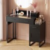 Besiost Reversible Vanity Desk with Wooden Drawers and Charging Station - 4 of 4