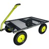 Yard Tuff Jumbo Wagon Heavy Duty Steel Mesh Deck Utility Outdoor Yard Cart, 1400 Capacity Haul with Large Stable Tires, 34 x 52 Inch, Gray/Green - 2 of 4