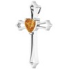 Pompeii3 7mm Citrine Women's Heart Pendant in 14k Gold Necklace 7mm Tall - 2 of 4