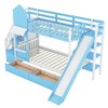 NicBex Twin Size Bunk Bed Castle Shape Loft Bed with 2 Drawers, 3 Shelves, Storage Stairs, Slide and Guardrail, No Box Spring Required - 3 of 4