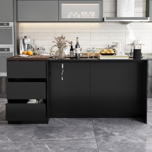 FUFU&GAGA Multi-Functional Kitchen Pantry Storage Cabinet,3 Color Light Adjustment,Kitchen Display Unit with Glass Door,Home Kitchen Solution - 1 of 4