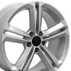 OE Wheels LLC VW18-18080-5112-45S Silver Wheel Painted (18 x 8. inches /5 x 112 mm, 45 mm Offset) - 1 of 4