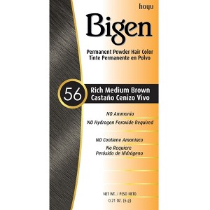 BIGEN Rich Medium Brown #56 Permanent Powder Hair Color | No Ammonia | (0.21oz) - 1 of 4