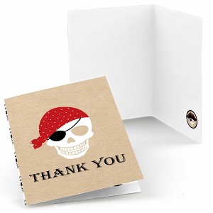 Big Dot of Happiness Beware of Pirates - Pirate Birthday Party Thank You Cards (8 count) - 1 of 4