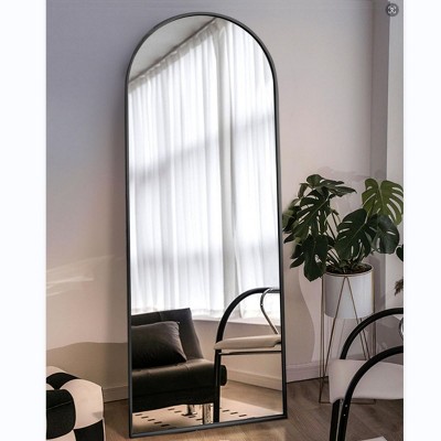 Large Arched Wall Mirror,Full Size Mirror With Stand,Freestanding Mirror,Metal Arch Full Length Mirror,Floor Mirror Arched,Fitness Mirror-The Pop Home