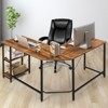 Tangkula L-Shaped Corner Computer Desk Home Office Writing Study Workstation w/Storage Shelves - 4 of 4