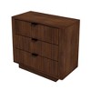 NicBex 15.7 inch Wide Nightstand with 3 Drawers,Modern Side Table with Storage Space and Wood Frame,Bedside Table for Bedroom,Living Room,Brown Walnut - 2 of 4
