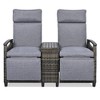 Nestfair Wicker Outdoor Lounge Set with Built-in Storage Table and Adjustable Backrest Gray - 4 of 4