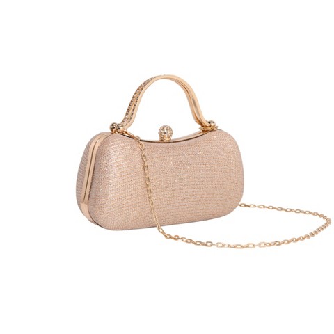 Сумки INSPIRE CHIC Rhinestone Clutch Purses for Women Sparkly Gemstone Handbag with Detachable Chain Pink 7.9*2.9*4.3 inches