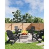 Acekool Folding Adirondack Chair, Weather-Resistant HDPE Outdoor Patio Chair with Wood Texture, Foldable and Portable, Black - 3 of 4