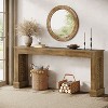 Hommoo Console Table with Hollow Pattern Legs Brown - 3 of 4