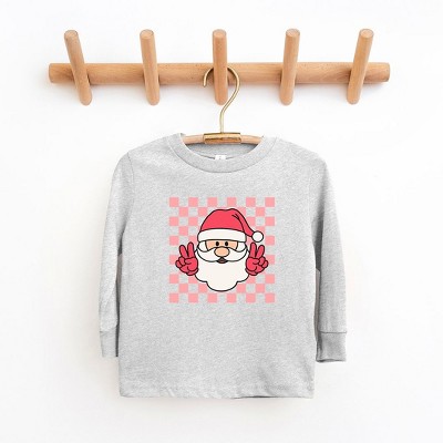 The Juniper Shop Checkered Santa Youth Long Sleeve Tee