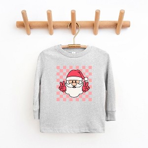 The Juniper Shop Checkered Santa Toddler Long Sleeve Tee - 1 of 3