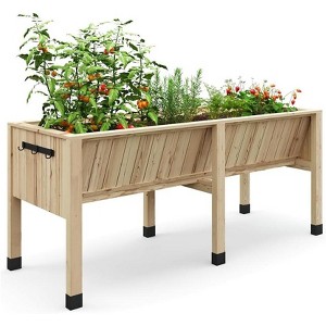 Orieon 72x26x31in Cedar Raised Garden Bed with Legs, Elevated Wood Planter Box for Patio, Backyard & Balcony - 1 of 4