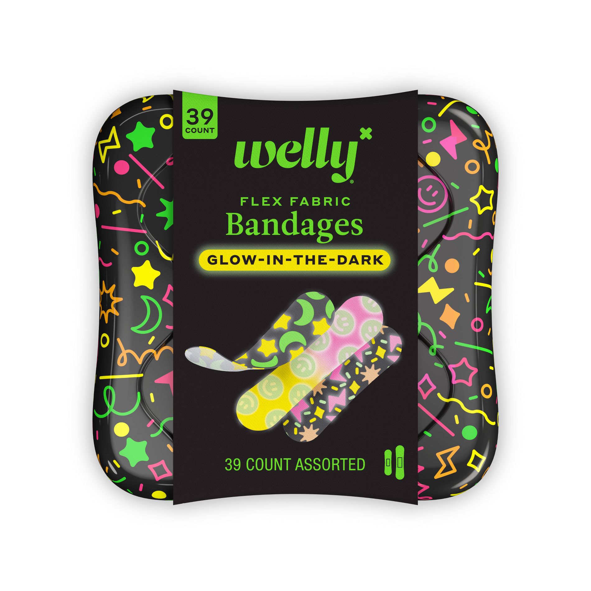 Welly Glow-in-the-Dark Bandages - 39ct