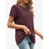 Womens Solid T Shirt Summer Tops Basic Casual Blouses Short Sleeve Tunic Beach Vacation Clothes - 4 of 4