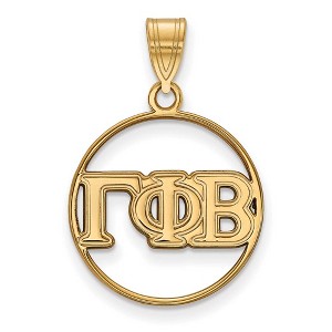 Black Bow Jewelry 14k Yellow Gold Plated Sterling Silver Gamma Phi Beta Greek Life Medium Pendant - 1 of 3