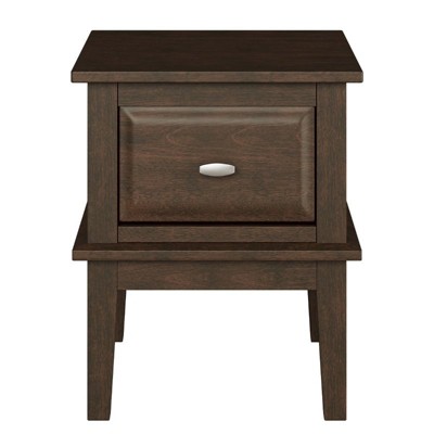 Transitional Birch Veneer Round End Table with Storage in Cherry