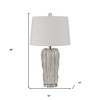 HomeRoots 28" Nickel Glass Novelty Table Lamp With White Empire Shade - 3 of 4