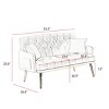 55.5" Modern Velvet Tufted 2 Seater Sofa with Pillows for Small Spaces -3irtyhousy - 4 of 4