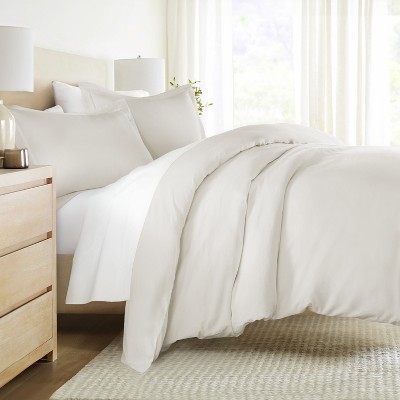 3 Piece Brushed Cotton Duvet Cover Set - Washed for Extra Softness - 100% Long Staple Sateen Weave Cotton - Becky Cameron